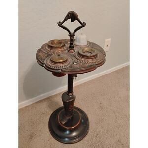 Vintage brass cigar stand ashtray electric